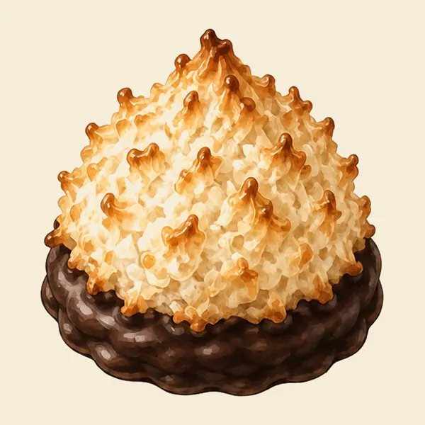 Chocolate-dipped coconut macaroon